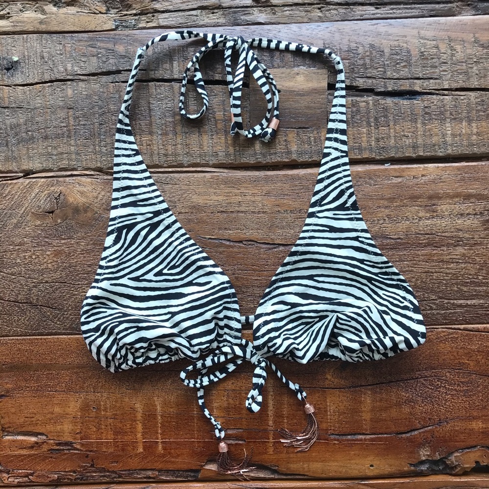 ZEBRA ANIMAL PRINT BIKINI TOP size10